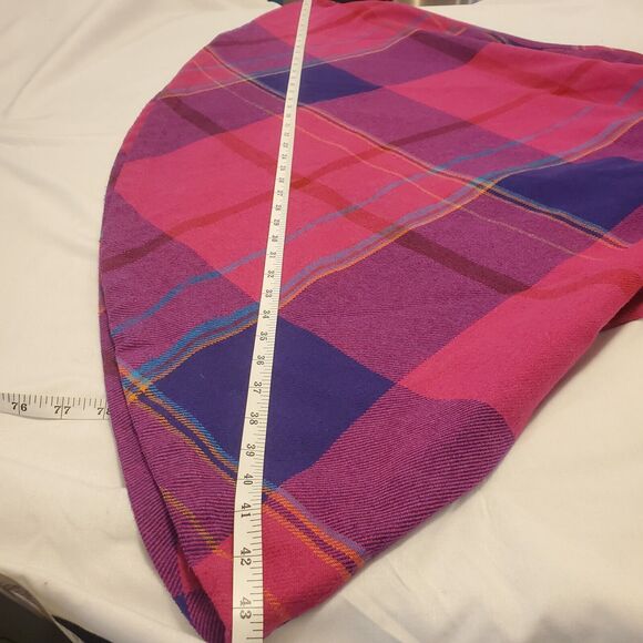 Vtg Ms Russ Pink Blue Heritage Plaid Wool Midi Skirt Sz M/L Union Made ILGWU - Picture 6 of 9